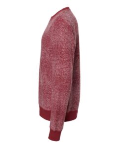 J. America 8712 Unisex Aspen Fleece Crewneck Sweatshirt – Burgundy Speck (side)