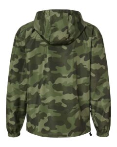 Champion CO200 Unisex Packable Anorak Jacket – Olive Green Camo (back)