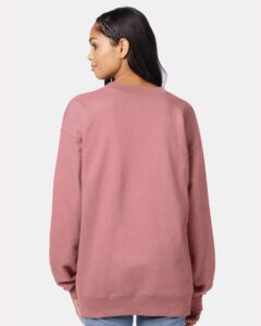 Hanes F260 Unisex Ultimate Cotton® Crewneck Sweatshirt – Mauve (on model back)