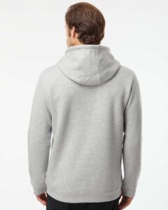Adidas A432 Unisex Fleece Hooded Sweatshirt – Grey Heather (on model back)