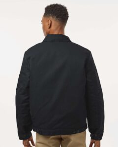 Dickies TJ55 Unisex Insulated Industrial Eisenhower Jacket – Black (on model back)