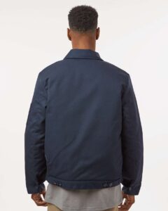Dickies TJ55 Unisex Insulated Industrial Eisenhower Jacket – Dark Navy (on model back)