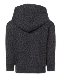 Rabbit Skins 3326 Toddler Pullover Fleece Hoodie – Black Leopard (back)