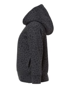 Rabbit Skins 3326 Toddler Pullover Fleece Hoodie – Black Leopard (side)