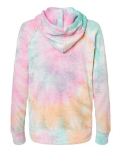 MV Sport W1162 Women’s Courtney Burnout V-Notch Hooded Sweatshirt – Rainbow Sorbet (back)
