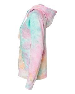 MV Sport W1162 Women’s Courtney Burnout V-Notch Hooded Sweatshirt – Rainbow Sorbet (side)