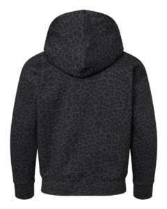 LAT 2296 Youth Hoodie Sweatshirt – Black Leopard (back)