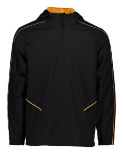 Holloway 229016 Men’s Wizard Quarter-Zip Hooded Pullover – Black/ Light Gold