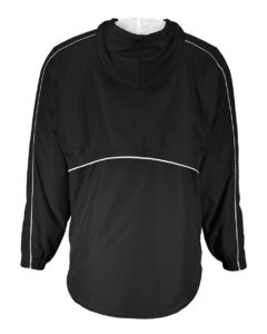 Holloway 229016 Men’s Wizard Quarter-Zip Hooded Pullover – Black/ White (back)