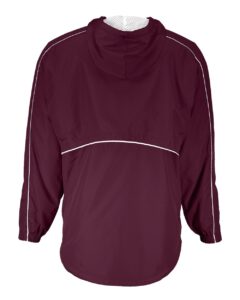 Holloway 229016 Men’s Wizard Quarter-Zip Hooded Pullover – Maroon/ White (back)