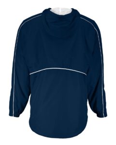 Holloway 229016 Men’s Wizard Quarter-Zip Hooded Pullover – Navy/ White (back)