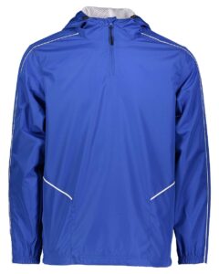 Holloway 229016 Men’s Wizard Quarter-Zip Hooded Pullover – Royal/ White