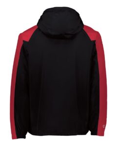 Holloway 229111 Men’s Homefield Hooded Jacket – Black/ Scarlet (back)