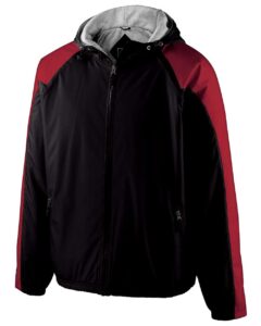 Holloway 229111 Men’s Homefield Hooded Jacket – Black/ Scarlet