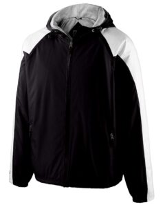 Holloway 229111 Men’s Homefield Hooded Jacket – Black/ White