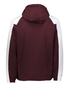 Holloway 229111 Men’s Homefield Hooded Jacket – Maroon/ White (back)