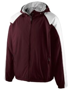 Holloway 229111 Men’s Homefield Hooded Jacket – Maroon/ White