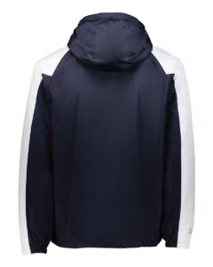 Holloway 229111 Men’s Homefield Hooded Jacket – Navy/ White (back)