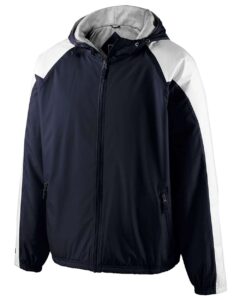 Holloway 229111 Men’s Homefield Hooded Jacket – Navy/ White