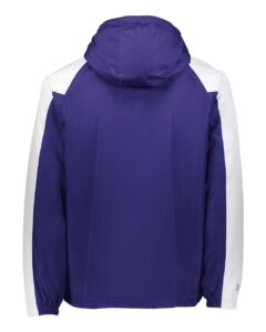 Holloway 229111 Men’s Homefield Hooded Jacket – Purple/ White (back)