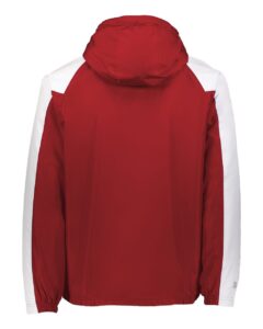 Holloway 229111 Men’s Homefield Hooded Jacket – Scarlet/ White (back)