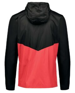Holloway 229534 Men’s Packable Quarter-Zip Jacket – Black/ Scarlet (back)