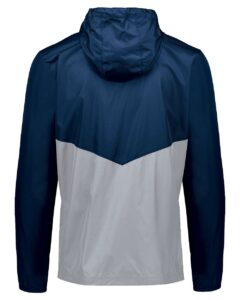 Holloway 229534 Men’s Packable Quarter-Zip Jacket – Navy/ Athletic Grey (back)