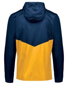 Holloway 229534 Men’s Packable Quarter-Zip Jacket – Navy/ Gold (back)