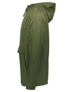 Holloway 229534 Men’s Packable Quarter-Zip Jacket – Olive (side)