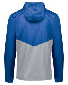 Holloway 229534 Men’s Packable Quarter-Zip Jacket – Royal/ Athletic Grey (back)