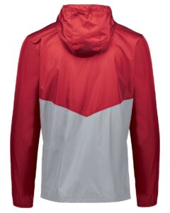 Holloway 229534 Men’s Packable Quarter-Zip Jacket – Scarlet/ Athletic Grey (back)