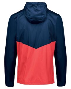 Holloway 229534 Men’s Packable Quarter-Zip Jacket – Navy/ Scarlet (back)