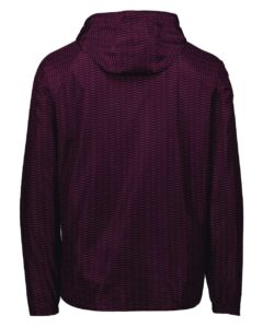 Holloway 229554 Men’s Range Hooded Packable Quarter-Zip Jacket – Maroon (back)