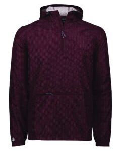 Holloway 229554 Men’s Range Hooded Packable Quarter-Zip Jacket – Maroon