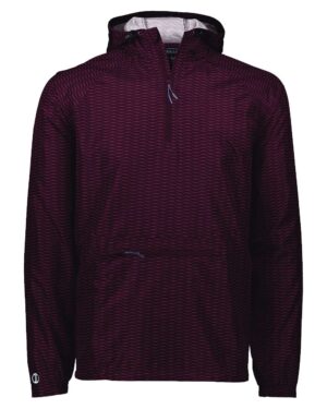 Holloway 229554 Men’s Range Hooded Packable Quarter-Zip Jacket – Maroon