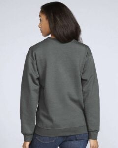 Gildan SF000 Unisex Softstyle® Midweight Crewneck Sweatshirt – Charcoal (on model back)