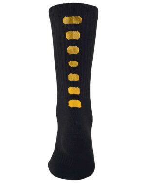 Augusta Sportswear 6091 Colorblocked Crew Socks – Black/ Gold