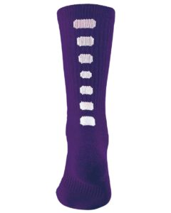 Augusta Sportswear 6091 Colorblocked Crew Socks – Purple/ White