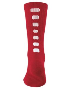 Augusta Sportswear 6091 Colorblocked Crew Socks – Red/ White
