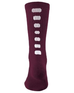 Augusta Sportswear 6091 Colorblocked Crew Socks – Maroon/ White