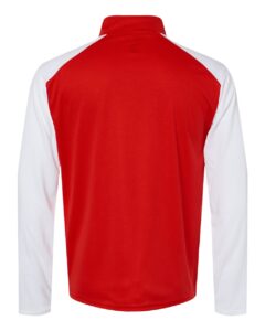 Badger 4231 Men’s Breakout Quarter-Zip Pullover – Red/ White (back)