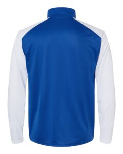 Badger 4231 Men’s Breakout Quarter-Zip Pullover – Royal/ White (back)