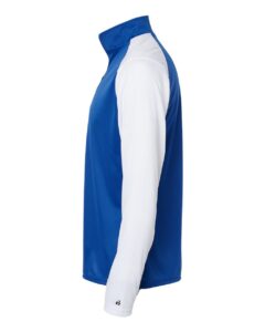 Badger 4231 Men’s Breakout Quarter-Zip Pullover – Royal/ White (side)