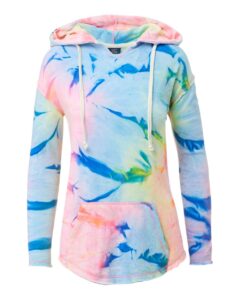 MV Sport W17122 Women’s Angel Terry Nora Pullover – Neon Tie Dye