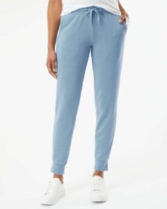 Independent Trading Co. PRM20PNT Women’s California Wave Wash Sweatpants – Misty Blue (on model)