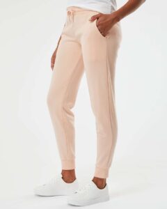 Independent Trading Co. PRM20PNT Women’s California Wave Wash Sweatpants – Blush (on model side)