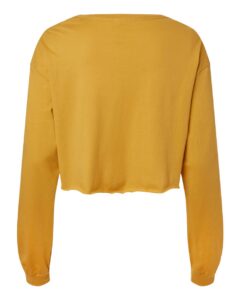 BELLA + CANVAS 6501 Women’s FWD Fashion Crop Long Sleeve Tee – Mustard (back)