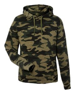 J. America 8879 Men’s Gaiter Fleece Hooded Sweatshirt – Camo Heather