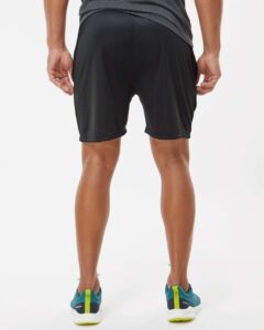 Badger 4146 Men’s B-Core 5″ Pocketed Shorts – Black (on model back)