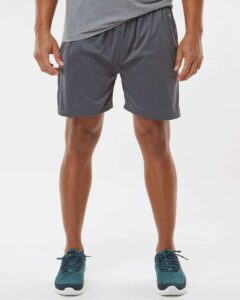 Badger 4146 Men’s B-Core 5″ Pocketed Shorts – Graphite (on model)